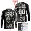 FOX RACING BLACK CAMO JERSEY | CUSTOM NAME RACING JERSEY |  KIDS/YOUTH/ADULT